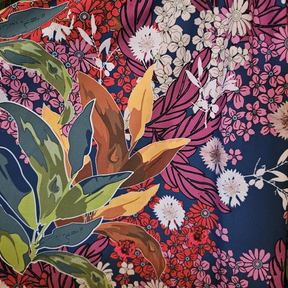 eShakti Tropical Floral Sharkbite Hem Dress - Picture 4 of 4